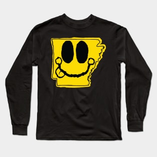 Arkansas Happy Face with tongue sticking out Long Sleeve T-Shirt